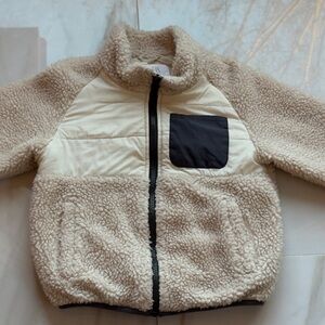 Zara Beige Sherpa Fleece Jacket